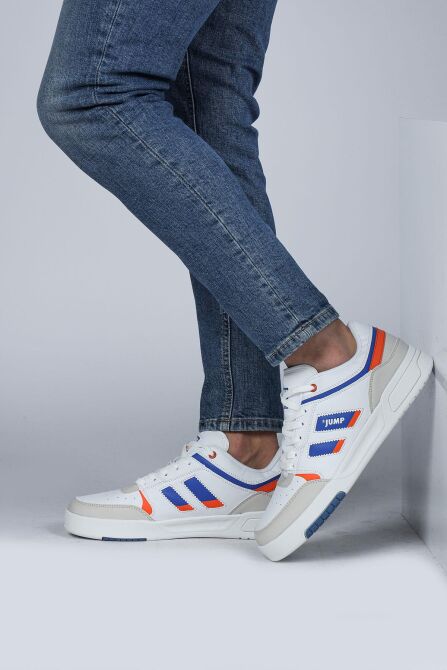 28693 Beyaz - Mavi Erkek Sneaker Günlük Spor Ayakkabı - 5