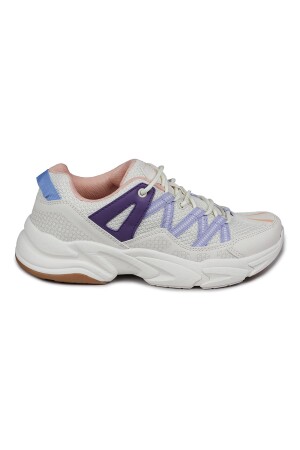 28701 Beyaz - Bej Kadın Sneaker Günlük Spor Ayakkabı 
