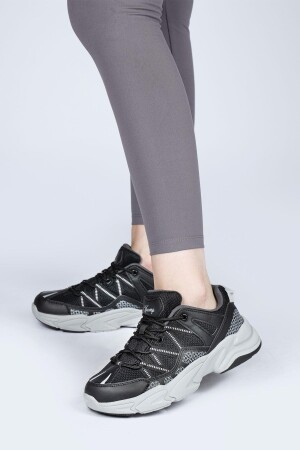 28701 Siyah - Beyaz Kadın Sneaker Günlük Spor Ayakkabı - 5