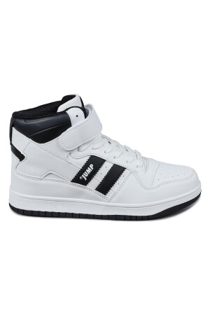 28708 Yüksek Bilekli Beyaz - Siyah Kadın Sneaker Günlük Spor Ayakkabı - 1