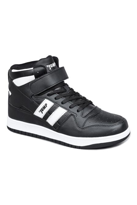 28708 Yüksek Bilekli Siyah - Beyaz Kadın Sneaker Günlük Spor Ayakkabı - 2