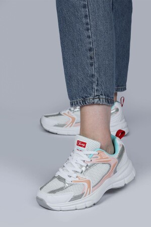 28712 Beyaz - Renkli Kadın Sneaker Günlük Spor Ayakkabı - 2