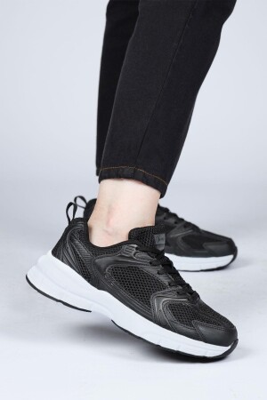 28712 Siyah - Beyaz Kadın Sneaker Günlük Spor Ayakkabı - 2