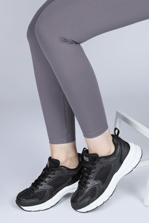 28712 Siyah - Beyaz Kadın Sneaker Günlük Spor Ayakkabı - 3