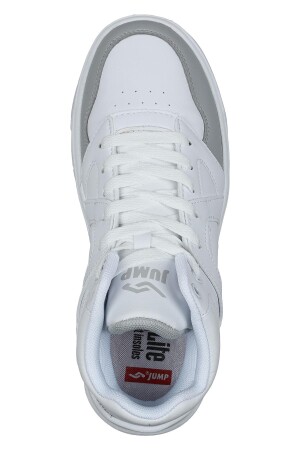 28746 Yüksek Bilekli Beyaz - Gri Kadın Sneaker Günlük Spor Ayakkabı - 7