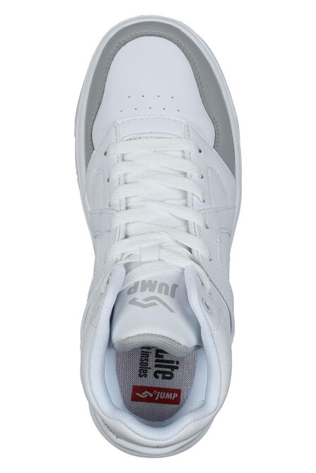 28746 Yüksek Bilekli Beyaz - Gri Kadın Sneaker Günlük Spor Ayakkabı - 7