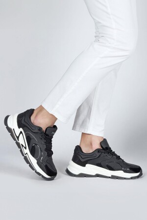 29085 Siyah - Beyaz Erkek Sneaker Günlük Spor Ayakkabı - 5