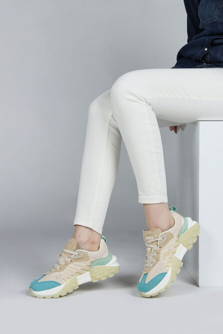 29092 Bej - Mint Yeşili Kadın Sneaker Günlük Spor Ayakkabı - 3