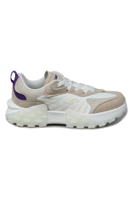 29092 Beyaz - Bej Kadın Sneaker Günlük Spor Ayakkabı - 1