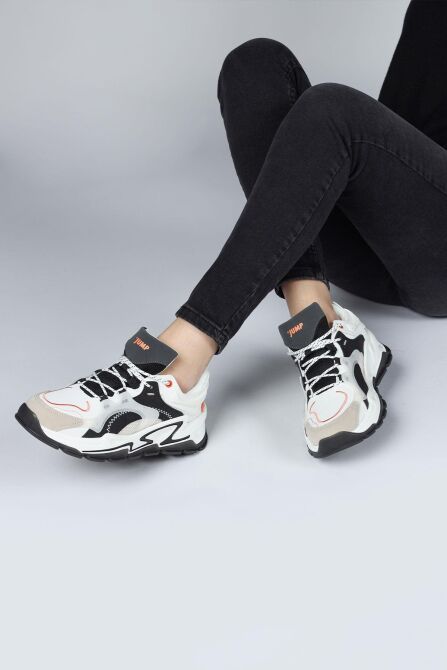 29096 Beyaz - Siyah Kadın Sneaker Günlük Spor Ayakkabı - 5