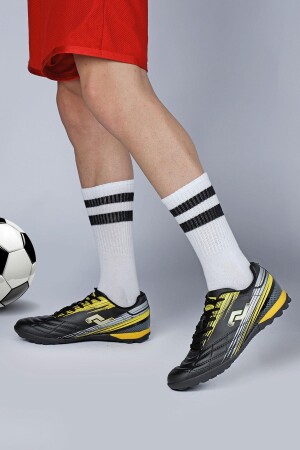 29117 Siyah - Sarı Halı Saha Krampon Futbol Ayakkabısı - Jump (1)