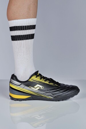 29117 Siyah - Sarı Halı Saha Krampon Futbol Ayakkabısı - 4