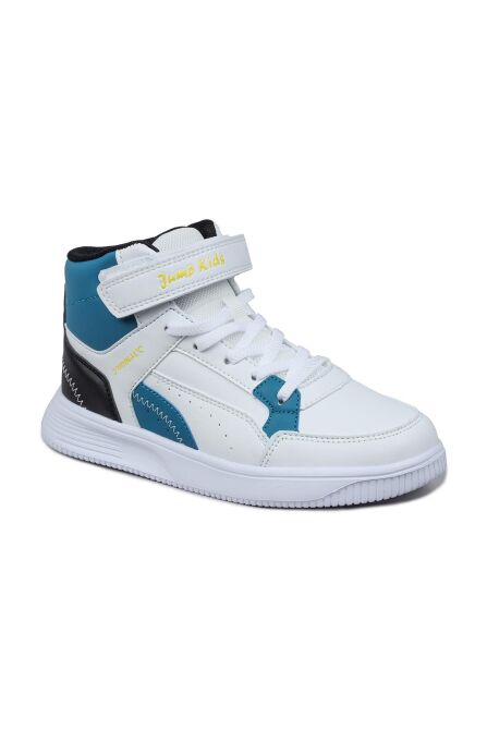 29185 Cırtlı Yüksek Bilekli Beyaz - Mavi Kız Çocuk Sneaker Günlük Spor Ayakkabı - 6