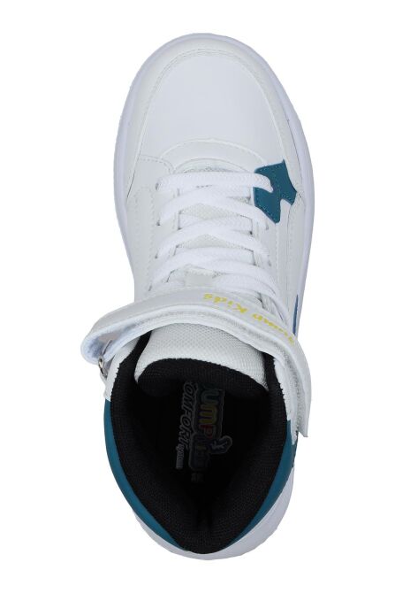 29185 Cırtlı Yüksek Bilekli Beyaz - Mavi Kız Çocuk Sneaker Günlük Spor Ayakkabı - 7