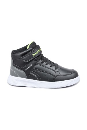 29185 Cırtlı Yüksek Bilekli Siyah - Gri Üniseks Çocuk Sneaker Günlük Spor Ayakkabı - 1