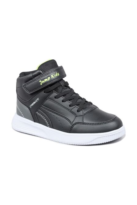 29185 Cırtlı Yüksek Bilekli Siyah - Gri Üniseks Çocuk Sneaker Günlük Spor Ayakkabı - 5