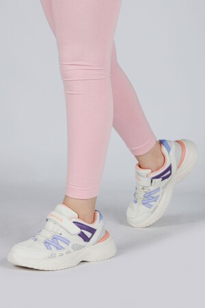 29187 Cırtlı İndigo Mavi - Pembe Kız Çocuk Sneaker Günlük Spor Ayakkabı - 3