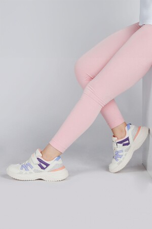 29187 Cırtlı İndigo Mavi - Pembe Kız Çocuk Sneaker Günlük Spor Ayakkabı - 5