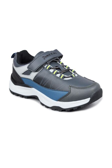 29195 Cırtlı Gri - İndigo Mavi Üniseks Çocuk Sneaker Günlük Spor Ayakkabı - 6