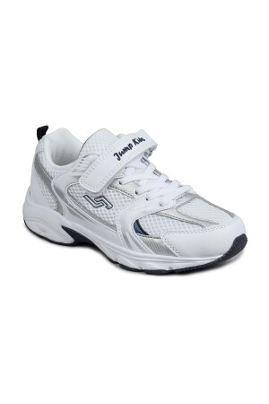 29203 Cırtlı Beyaz - Gri Üniseks Çocuk Sneaker Günlük Spor Ayakkabı - 5