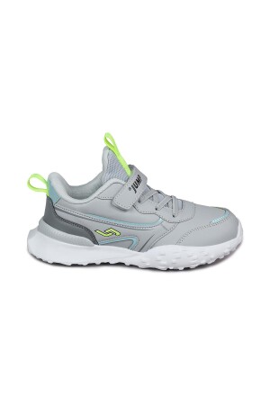 29601 Cırtlı Gri - Neon Yeşil Üniseks Çocuk Sneaker Günlük Spor Ayakkabı 