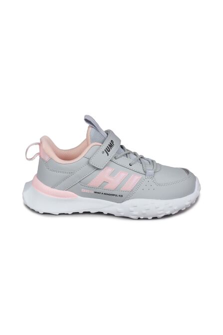 29602 Cırtlı Gri - Pembe Kız Çocuk Sneaker Günlük Spor Ayakkabı - 1