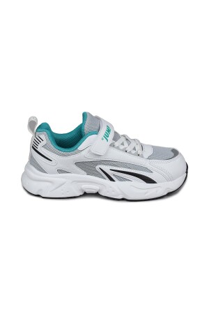 29604 Cırtlı Beyaz - Mavi Üniseks Çocuk Sneaker Günlük Spor Ayakkabı - Jump