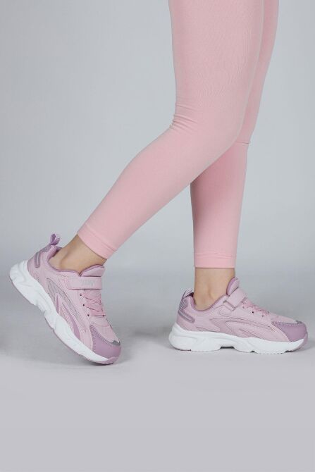 29604 Cırtlı Pembe Kız Çocuk Sneaker Günlük Spor Ayakkabı - 5