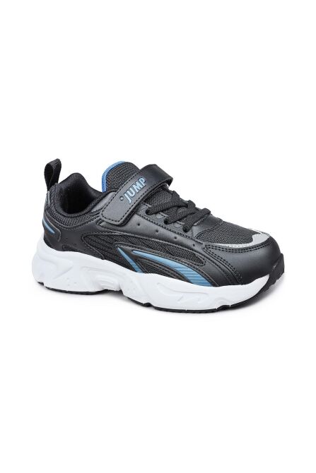 29604 Cırtlı Siyah - İndigo Mavi Üniseks Çocuk Sneaker Günlük Spor Ayakkabı - 2