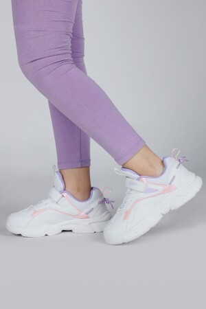 29605 Cırtlı Beyaz - Pembe Kız Çocuk Sneaker Günlük Spor Ayakkabı - 2