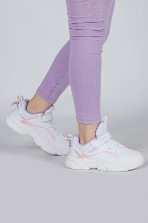 29605 Cırtlı Beyaz - Pembe Kız Çocuk Sneaker Günlük Spor Ayakkabı - 3