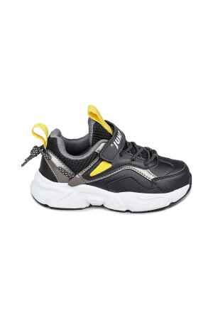 29605 Cırtlı Siyah - Sarı Üniseks Çocuk Sneaker Günlük Spor Ayakkabı 