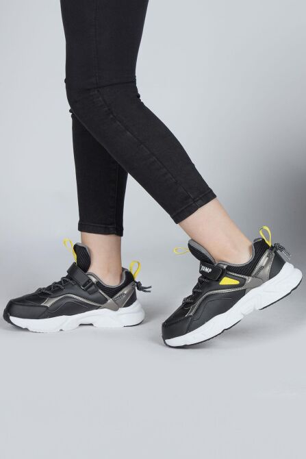 29605 Cırtlı Siyah - Sarı Üniseks Çocuk Sneaker Günlük Spor Ayakkabı - 6