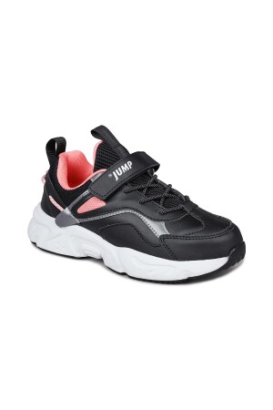 29605 Cırtlı Siyah - Somon Pembe Kız Çocuk Sneaker Günlük Spor Ayakkabı - 2