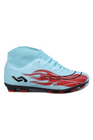 29676 Çoraplı Mavi - Kırmızı Çim Halı Saha Krampon Futbol Ayakkabısı - 1