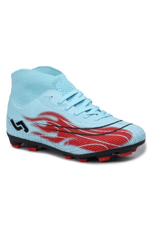 29676 Çoraplı Mavi - Kırmızı Çim Halı Saha Krampon Futbol Ayakkabısı - 5