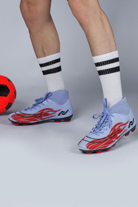 29676 Çoraplı Mor - Kırmızı Çim Halı Saha Krampon Futbol Ayakkabısı - 2