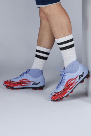 29676 Çoraplı Mor - Kırmızı Çim Halı Saha Krampon Futbol Ayakkabısı - 3