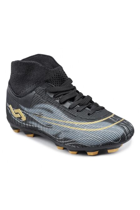 29676 Çoraplı Siyah - Altın Rengi Çim Halı Saha Krampon Futbol Ayakkabısı - 5