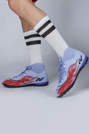 29677 Çoraplı Mor - Kırmızı Halı Saha Krampon Futbol Ayakkabısı - 2