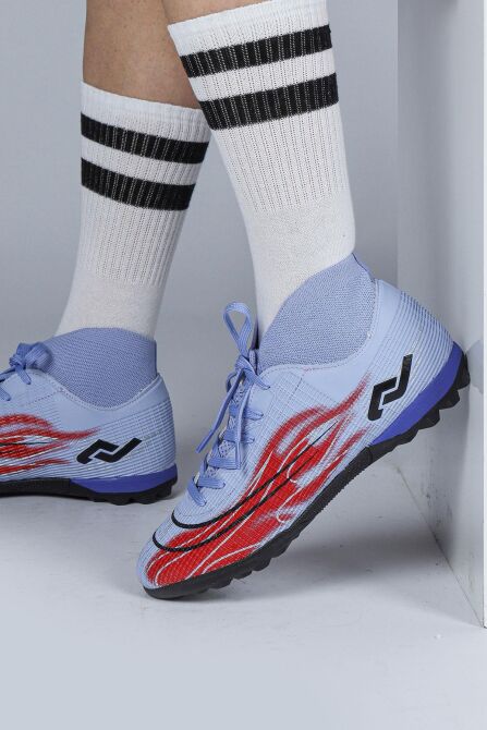 29677 Çoraplı Mor - Kırmızı Halı Saha Krampon Futbol Ayakkabısı - 3