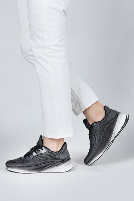 29716 Siyah - Gri Erkek Sneaker Günlük Spor Ayakkabı - 5