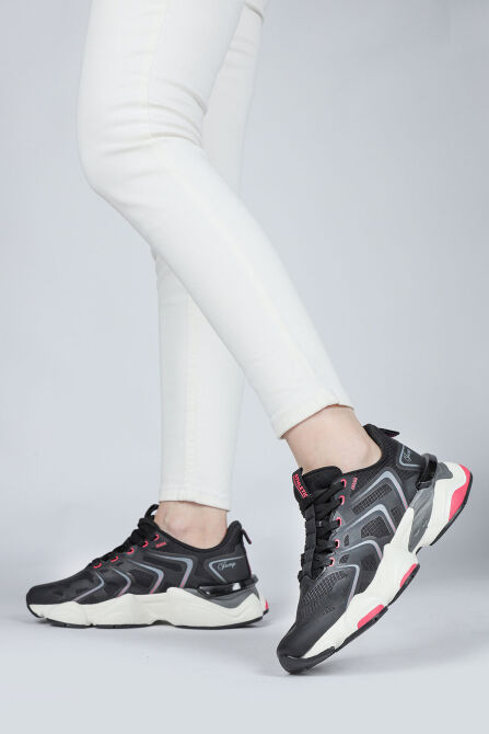 29907 Siyah - Fuşya Kadın Sneaker Günlük Spor Ayakkabı - 2