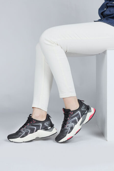 29907 Siyah - Fuşya Kadın Sneaker Günlük Spor Ayakkabı - 4