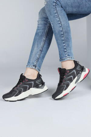 29907 Siyah - Fuşya Kadın Sneaker Günlük Spor Ayakkabı - 6