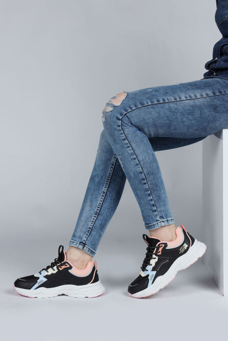 29943 Siyah - Pembe Kadın Sneaker Günlük Spor Ayakkabı - 3