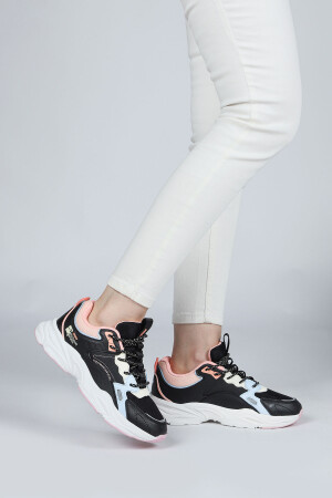 29943 Siyah - Pembe Kadın Sneaker Günlük Spor Ayakkabı - 5