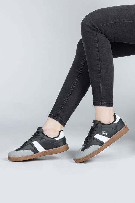 29967 Siyah - Beyaz - Gri Kadın Sneaker Günlük Spor Ayakkabı - 2