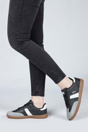 29967 Siyah - Beyaz - Gri Kadın Sneaker Günlük Spor Ayakkabı - 3