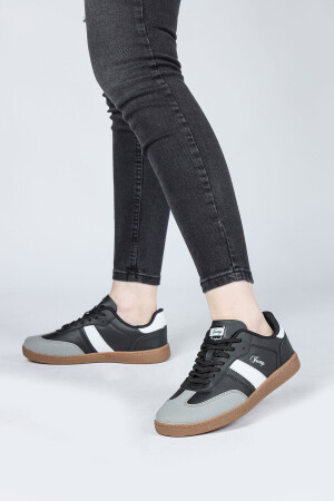 29967 Siyah - Beyaz - Gri Kadın Sneaker Günlük Spor Ayakkabı - 4